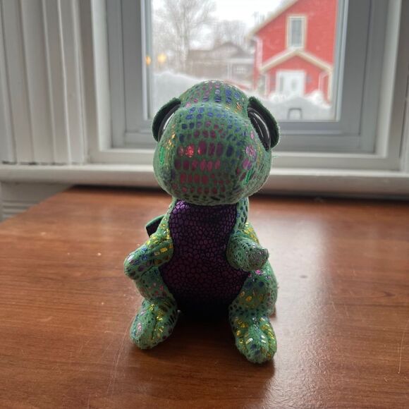 Ty Beanie Boos CINDER the Green Dragon (6 Inch) Stuffed Plush Animal No Hang Tag - Picture 2 of 5
